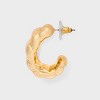 Chunky Ribbed Hoop Earrings - A New Day™ Gold - 3 of 3
