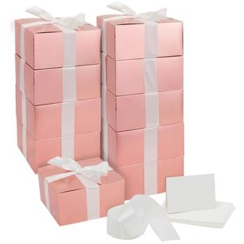 12 Pack Cardboard Jewelry Gift Boxes with Lids & Bows for Ring