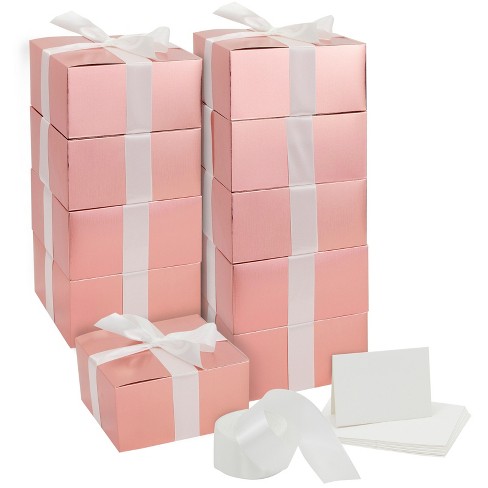 Stockroom Plus 10 Pack Rose Gold Gift Boxes With Lids, Ribbon & Greeting  Cards For Birthday & Christmas Present, 8x8x4 In : Target