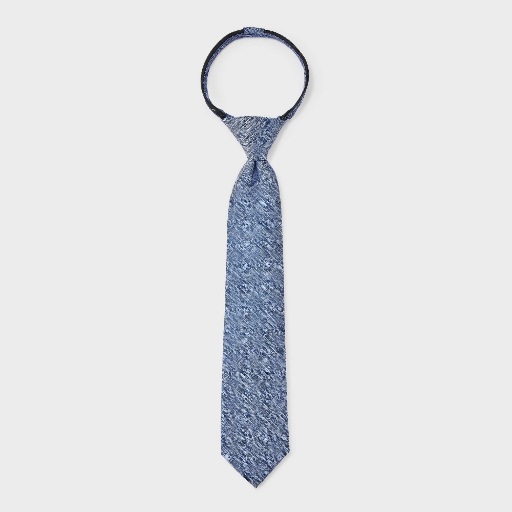 Boys' Woven Zip Necktie - Cat & Jack™ Navy Blue M/L