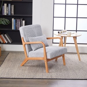 PAGED Mid-Century Accent Chair with Solid Wood Frame,Arm Chair with Pillow Upholstered,Modern Accent Chair for Living Room,Bedroom - 1 of 4