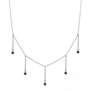Hollywood Sensation Drop Necklace with Five Cubic Zirconia Stone - 1 of 4