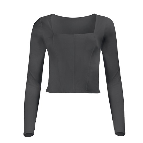 Hailey Mesh and Cotton Long Sleeve Top - LEZAT - image 1 of 4