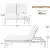 PAGED Double Chaise Lounge Outdoor Patio Chaise Lounge with 5-Position Adjustable Backrest Folding Side Trays for Pool, Garden, Yard - 3 of 4