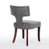 CLIHOME Set of 2 Farmhouse Linen Fabric Upholstered Accent Chair Curved Backrest, Kitchen Dining Chairs with Hardwood Frame - 3 of 4