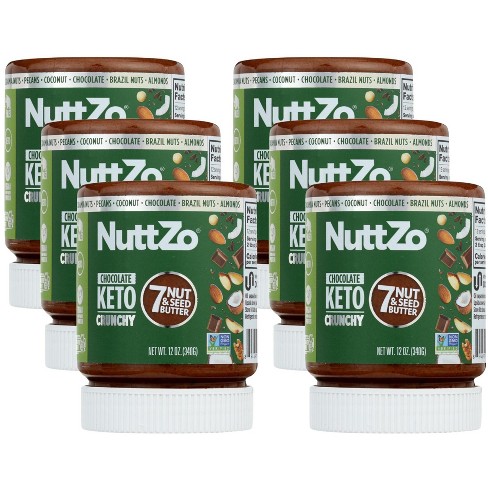 NuttZo Chocolate Keto Crunchy 7 Nut & Seed Butter - Case of 6/12 oz