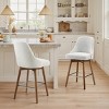 Art Leon Comfortable Upholstered Counter Height and Swivel Barstool with Solid Wood Frame - 2 of 3