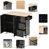 NicBex 3 Drawer Rolling Kitchen Island Cart with 1 Cabinet,Kitchen Island on Wheels with Towel Rack and Spice Rack,Island Table for Kitchen - 2 of 3