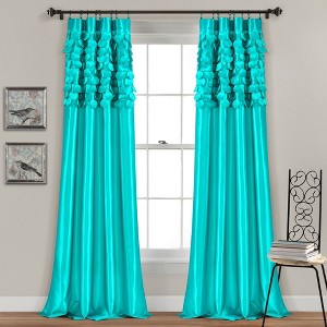 Circle Dream Window Curtain Panels Turquoise 54X95 Set - 1 of 4
