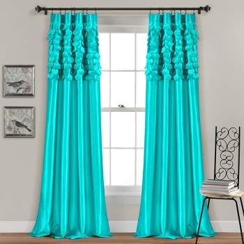 Home Boutique Circle Dream Turquoise Window Curtain 54 x 84 - 2 Panel Set