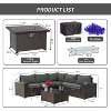 ALAULM Outdoor Patio Furniture Set Outdoor Sectional Rattan Sofa Set Brown Manual Wicker Patio Conversation Set with Cushions - 2 of 4