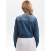 INSPIRE CHIC Women's Denim Collarless Button Down Chest Pocket Long Sleeve Jean Jackets - 4 of 4