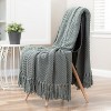 Chanasya Textured Knit Throw Blanket with Tassels - 3 of 4