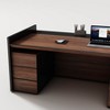 SAINTCY  Oval Solid Wood Executive Desk - 3 of 4