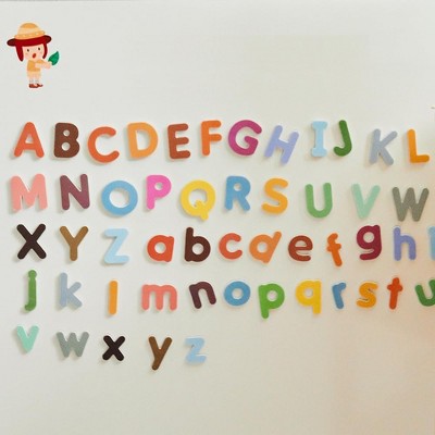 Hattung Magnetic Alphabet Set Extra-Thick, Multicolor Letters with Matching Flashcards - Safe, Non-Toxic Foam for Early Learning, Spelling,Vocabulary