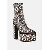 Fancy Mirror Embellished Platform High Heel Boots - 3 of 4