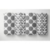 Bacati - Ikat Dots Damask White Grey Neutral 6 pc Crib Set with 4 Muslin Swaddle Blankets - 4 of 4