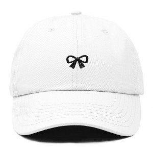 Dalix Bow Embroidered Coquette Cotton Summer Cute Outdoor Baseball Cap Dad Hat Womens - 1 of 4