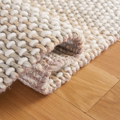 Natural Light Grey Handwoven Wool Square Area Rug