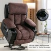 Faux Leather Power Lift Massage Recliner Chair with Heating, Vibration, Side Pockets, and USB Port - 4 of 4