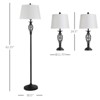 Aghana Digitals 3-Piece Vintage Lighting Set: Floor & Table Lamps with Tall Steel Pole, White - 2 of 4