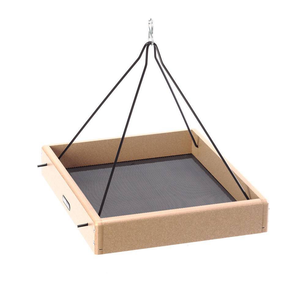 Birds Choice Hanging Platform Novelty Bird Feeder 3" Taupe: Weather-Resistant, UV-Protected, Easy-Clean Design