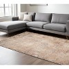 Beige And Brown Abstract Area Rug With Fringe - 2 of 4