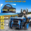 24V 2-Seat Kids R/C Dumper, Ride-on Electric Construction Vehicle with Shovel, Bluetooth, LED Lights and Shock Absorber - 4 of 4