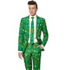 Suitmeister Men's Christmas Suit - Festive Xmas Tree Design - Slim Fit - Green  - Size Small - 3 of 4