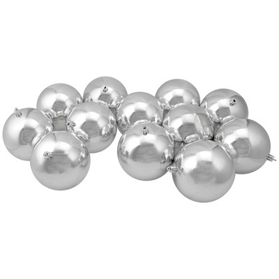 Northlight 12ct Shatterproof Shiny Christmas Ball Ornament Set 4" - Silver