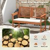 43.5'' 2-Person Solid Wood Patio Bench with Backrest and Cushion - 2 of 4