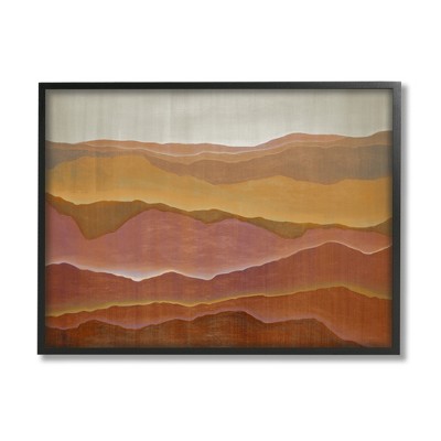Stupell Industries Warm Glowing Mountain Range Overlay Desert Landscape Framed Giclee Art