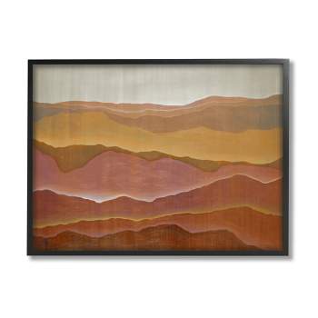 Stupell Industries Warm Glowing Mountain Range Overlay Desert Landscape Framed Giclee Art