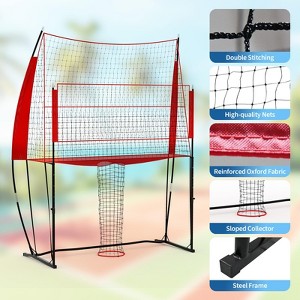 Volleyball Practice Net 8x11 Ft ¨C 2-in-1 Adjustable Training Station, Portable with Carry Bag - 1 of 4
