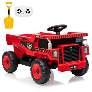 Garvee 12V Ride On Dump Truck for Kids with Remote Control, Electric Construction Vehicle Toy with Auto-Lift Bed, Shovel, LED Lights, Music - 1 of 4