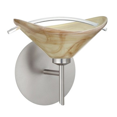 Besa Lighting Hoppi 1 - Light Wall Light in  Satin Nickel