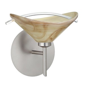 Besa Lighting Hoppi 1 - Light Wall Light in  Satin Nickel - 1 of 1