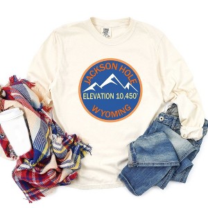 Simply Sage Market Women's Jackson Hole Ski Resort Long Sleeve Garment Dyed Tee - 1 of 3