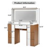 Infurnic Makeup Vanity Tables Set with Lights in Openable Mirror, Drawers and Cabinets and Shelves, for Bedroom, Multicolored 44.39"*15.94"*52.76" - 3 of 4