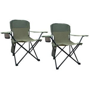 Bestier Camping Chair, 2 Pack Folding Chair with Cup Holder and Side Pocket, Collapsible Beach Chair for Camping, Tailgates, Beach, Fishing and Sports - 1 of 4