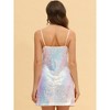 Allegra K Women's Glitter Sequin Spaghetti Strap V Neck Cocktail Sparkly Mini Dress 2 Packs - 4 of 4