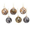 Kurt Adler 80MM Gold, Silver and Black Animal Glass Ball Ornaments, 6 Piece Box - 3 of 4