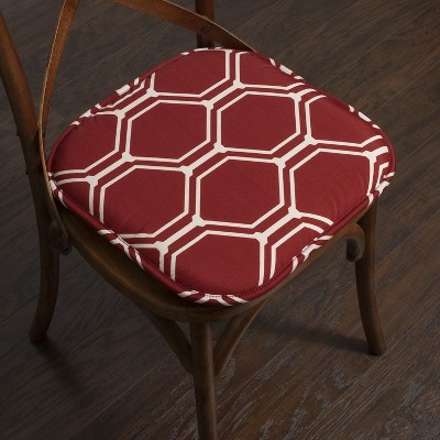 Mirage Wine and White Memory Foam Hexagonal Chair Pads, 16" x 16", 6 Pack