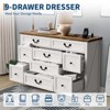 9 Drawers Dresser with Charging Station, 55" Wide Chest of Drawers,Farmhouse Dresser with Metal Handle,Large Storage Dressers Organizer - 4 of 4