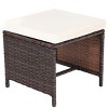 Tangkula 10 PCS Outdoor Patio Dining Set 4 Cushioned Ottomans and 6 Armchairs Metal Rattan Wicker Furniture Garden - 3 of 4