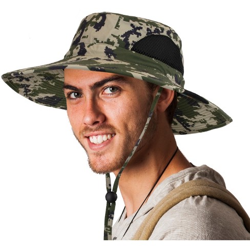 SUN CUBE Wide Brim Sun Hat Adults, Fishing Hats Sun UV Protection, Hiking  Bucket Hat Safari Beach Boonie, UPF 50+ (Camo Green)
