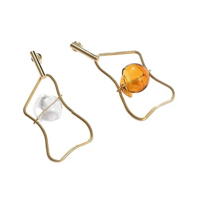 SOHI Women's Gold Abstract Drop Earrings