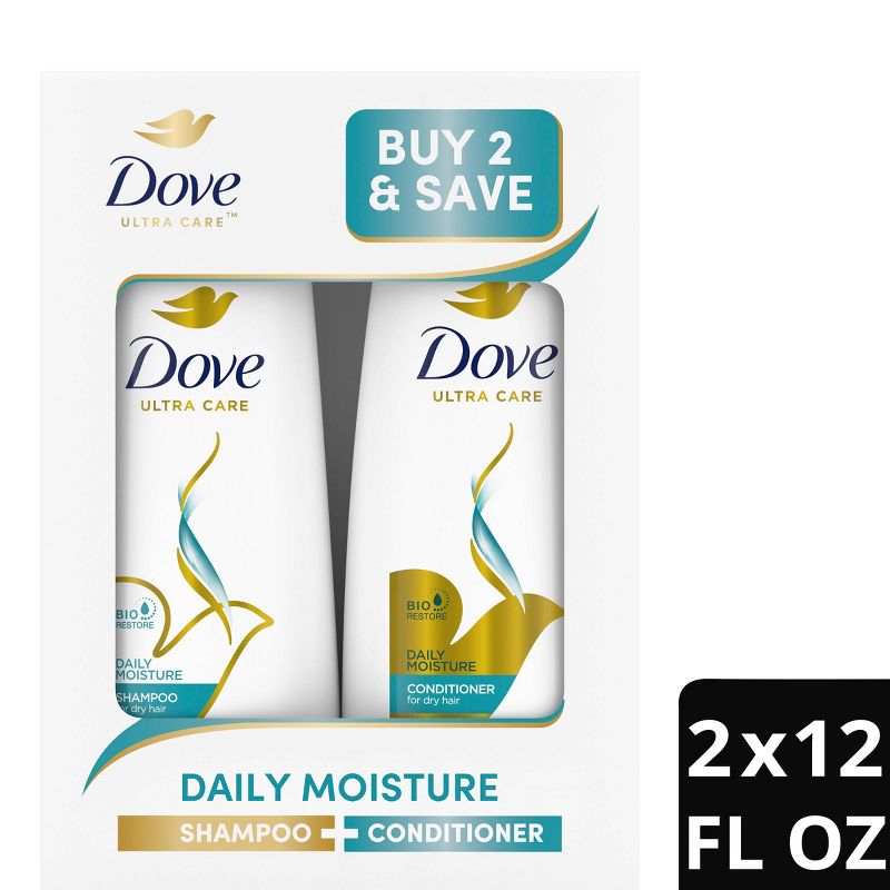 Dove Beauty Daily Moisture Shampoo &#38; Conditioner Set - 12 fl oz/ 2ct, 1 of 12