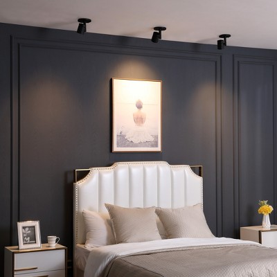 Black Adjustable LED Flush Mount Spotlight with Aluminum Shade