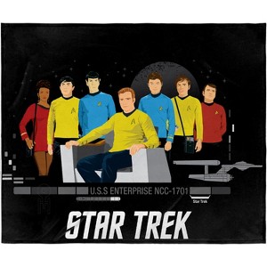 Intimo Star Trek The Original Series TOS U.S.S Enterprise Crew Silk Touch Throw Blanket Black - 1 of 3
